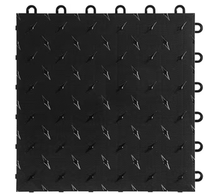 lot 27 image: (100 sq. ft.)&nbsp12 in. W x 12 in. L Jet Black Diamondtrax Home Polypropylene Commercial Garage Flooring (10-TilePack) 