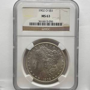 lot 19 image: 1902-O Morgan Silver Dollar  NGC MS63