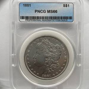 lot 18 image: 1881 Morgan Silver Dollar  PNCG MS66
