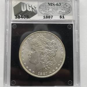 lot 20 image: 1887 Morgan Silver Dollar  UGS MS63