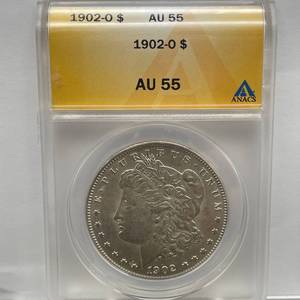 lot 22 image: 1902-O Morgan Silver Dollar  ANACS AU55