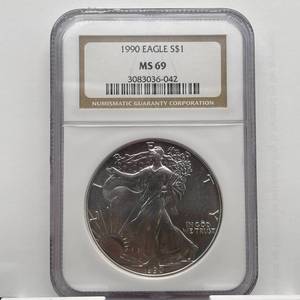 1990 American Silver Eagle – NGC Certified MS 69 – Fifth Year of Issue