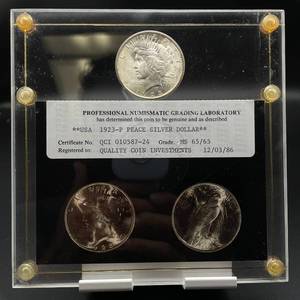 lot 29 image: 1923 Peace Silver Dollar  PNGL MS6565