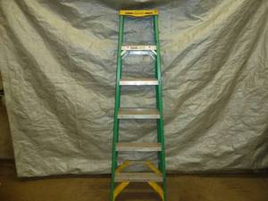 lot 115 image: Werner Fiberglass Step Ladder 6 Green