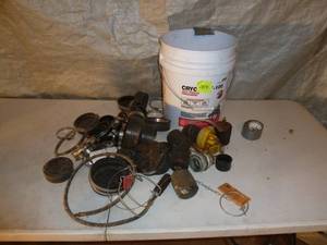 lot 154 image: Pail of Rubber Fernco Caps & Test Plugs