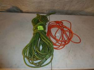 lot 203 image: Green Extension Cord- 100 & Orange Cord