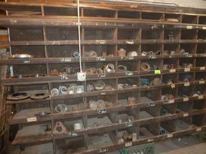 lot 253 image: Bins of Large Brass  Water Pipe Fittings