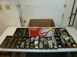 lot 334 image: Box of Tray Organizers Brass Fittings