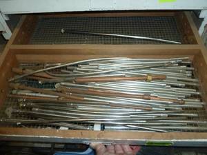 lot 422 image: Drawer # 18 Chrome & Gold Supply Tubes
