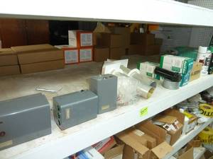 lot 457 image: Top Shelf of Assorted Pump Switches & Safety