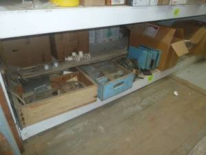 lot 465 image: Bottom Shelf- Steam Boiler Pump Motor, Scotch Brite Pads