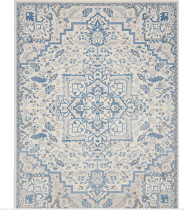 lot 47 image: Elation ETN10 IvoryBlue Rug, 9 x 12