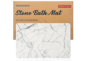 lot 105 image: Vannokor Stone Bath Mat, Diatomaceous Earth Shower mat Non Slip,Stone (23.6x15.4 White Marble)