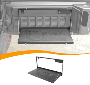 lot 106 image: Hoolcar for JL Tailgate Table Compatible with Jeep Wrangler JL JLU 2018-2024 Rear Door Foldable Table Cargo Shelf Storage Rack