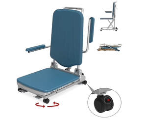 lot 38 image: Wishcans Aluminium Electric Lift Chair for Elderly, 500lbs Capacity Bath Tub Lift Chairs, Assist Devices Lift Seniors from Floor, PU Foam Cushion, Foldable, Waterproof, Blue