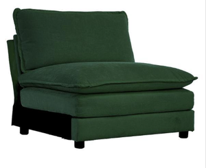 lot 209 image: Verdi Luxe 35 Armless Sofa - 1 Seater - Green Chenille Fabric - Solid Wood Frame