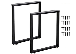 lot 210 image: LOT OF 2 TIEOU Metal Table Legs 28 Inch Heavy Duty Metal Desk Legs 28 Height 24 Wide Industrial Black Table Legs,Modern Furniture Legs