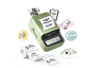 lot 213 image: NIIMBOT B21 Label Maker Machine, 2 inches Barcode Label Printer Wireless Thermal Sticker Printer, 50x30mm Label-230Pcs (Green)