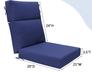 lot 215 image: Unimatta Outdoor 44 x21 High Back Cushion Navy