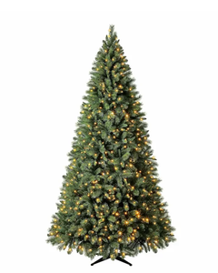 lot 35 image: Holiday Time 9 Holiday Time Prelit 850 LED Color-Changing Lights Woodlake Spruce Artificial Christmas Tree Slightly Used