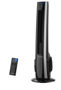 lot 219 image: Lasko Hybrid 38 in. 4 Speed Oscillating Tower Fan with Auto Shut-Off Timer and Remote Control in Black (Slightly Used)