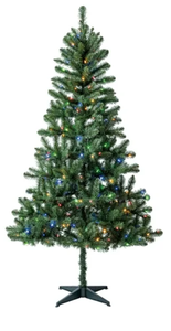 lot 318 image: Holiday Time 6.5 ft Pre-Lit Madison Pine Artificial Christmas Tree with 250 Color-Changing LED Lights and Stand, by Holiday Time