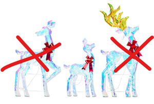 lot 328 image: Holiday Time indoorOutdoor Light-Up Prismatic Deer Christmas Decoration with 250 LED Lights, Cool White by Holiday Time (Missing Mom & Dad Deer)