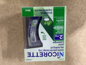 lot 255 image: Nicorette Mini Nicotine Lozenges Stop Smoking Aid 2 Mg Mint - 81 Ct