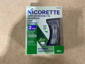 lot 256 image: Nicorette Mini Nicotine Lozenges Stop Smoking Aid 2 Mg Mint - 81 Ct