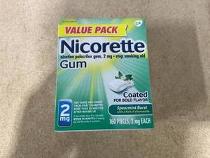 lot 261 image: Nicorette 2mg Nicotine Gum , Spearmint Burst