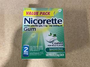 lot 262 image: Nicorette 2mg Nicotine Gum , Spearmint Burst