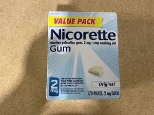 lot 264 image: Nicorette Nicotine Gum Stop Smoking Aid, 2 mg, White Ice Mint Flavor