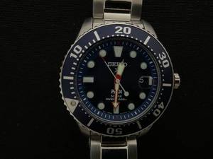 lot 7 image: Seiko Prospex V157-0DF0 Special edition PADI Divers 200M Blue Solar Mens Watch Case Diameter 43.5mm  1.71 Wrist Size 18.5cm  7.28 Includes Bracelet Attachments