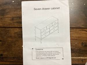 lot 303 image: 7 Drawer Cabinet Rustic Wood