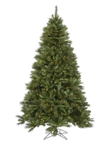 lot 52 image: Holiday Time 7.5 Pre-Lit Denali Fir Green Artificial Christmas Tree with 500 Warm White LED Lights and Stand, by Holiday Time (USED Branch B Has Blown Fuse)