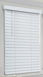lot 141 image: LOTUS & WINDOWARE 2.5-inch Cordless Faux Wood Blind, Plantation Style, 27 Wide x 72 Long, Smooth, Bright White  for Living Room, Bedroom, Interior Door Window