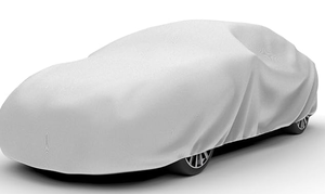 lot 143 image: Budge Lite Car Cover, Indoor Protection, Breathable Dustproof Cover, Fits Full-Size Sedans up to 264 Inches, Gray, Size 5