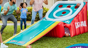 lot 279 image: Flybar FunPark Giant Inflatable Skee-Ball Game  11 Ft Long w 4 Balls & Electric Air Pump  Indoor & Outdoor Arcade Toy for Kids, Adults & Family  Fun Party Play for Home, Backyard, Events (Pump not included)