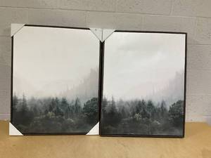 lot 276 image: LOT OF 2 Threshold Framed Printed Canvas 24in w x30in h