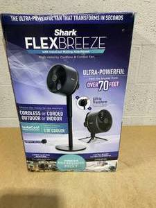 lot 277 image: Shark FA225 FlexBreeze IndoorOutdoor Fan with InstaCool Mist Attachment, Cordless & Corded (Does Not Function)