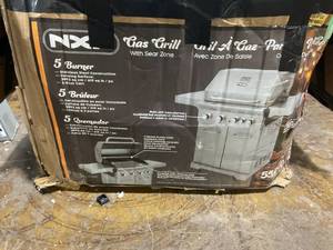 lot 280 image: NXR 37 in. 5-Burner Built-In Gas Grill in Stainless Steel with Infrared and Rotisserie Burner