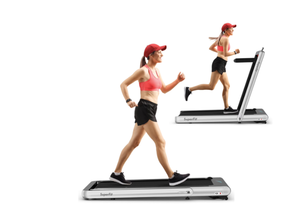 lot 54 image: Gymax 2 in 1 Folding Treadmill 4.75HP Running Machine w APP & Remote Control Silver