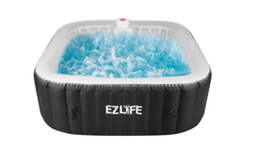 lot 85 image: EZLIFE 6 Person, 130 Aqua Jets, 110-Volt, Square Inflatable Hot Tub Spa