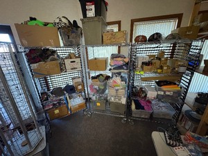 lot 171 image: (3) NSF Metal rolling shelves, H 69 x 2 x 3.