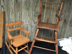 lot 320 image: Antique Kids Chairs