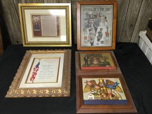 lot 248 image: Patriotic Framed Art