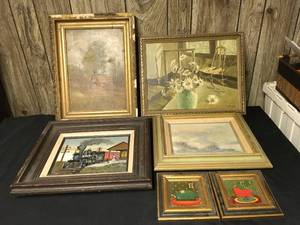 lot 299 image: Hand painted Art