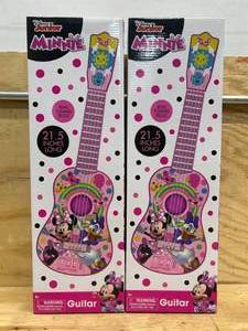 lot 36 image: Disney Minnie Mouse Large 21.5 Guitar & Sticker, Girls, Party (lot of 2)