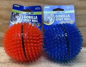lot 65 image: PetSport Gorilla Spiky Ball lot of 2