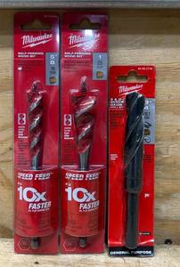 lot 91 image: Milwaukee Drill Bit lot of 3